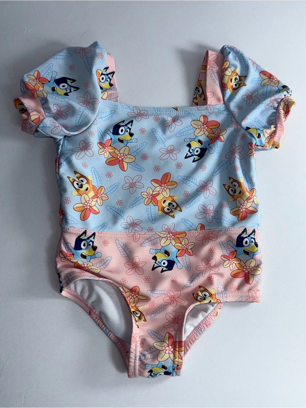 Bluey 12M Bluey & Bingo Toddler Girl’s One-Piece Tropical Print Swimsuit